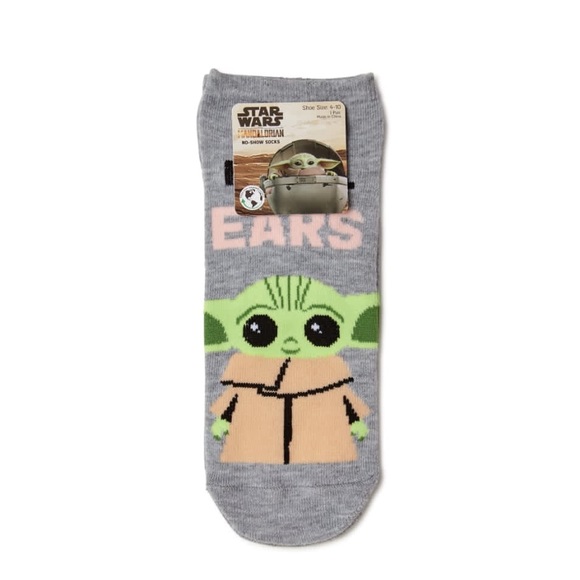 Star Wars show low Cut Socks shoe size 4-10 Mandalorian Baby Yoda Ladies gray - Picture 4 of 4